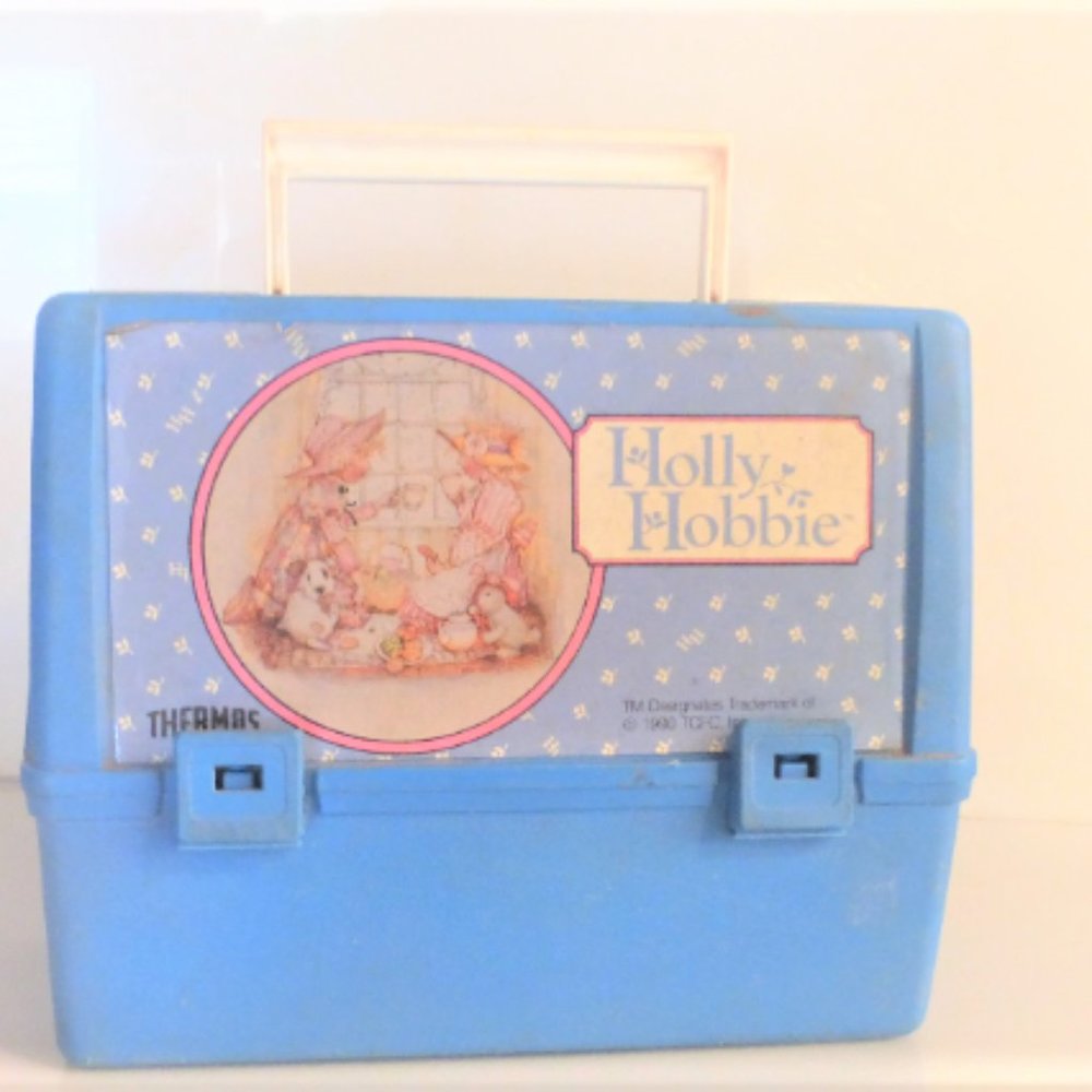 BX24 -- 1990 Vintage HOLLY HOBBIE Lunch Pail by Thermos Lunch Box Designates TCF